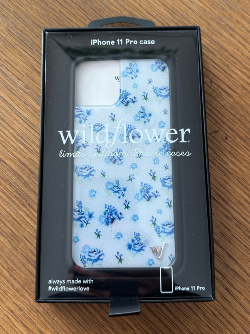 Wildflowers iPhone 11 Pro Case in White with Blue Floral Print